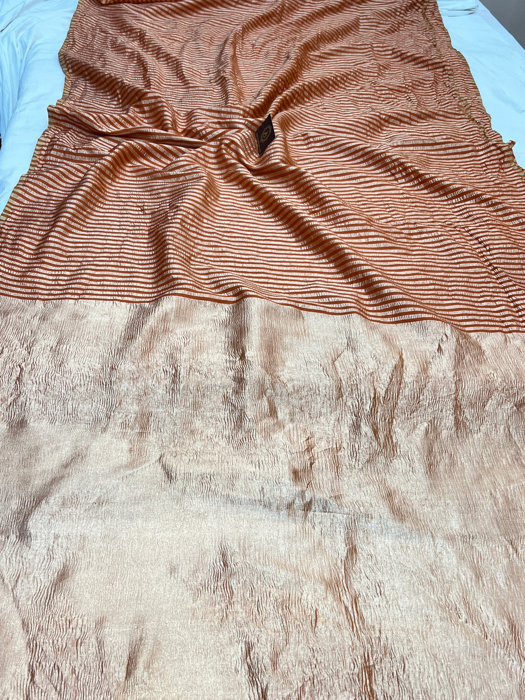 Rust Orange Moonga Silk Handloom Banarasi Saree