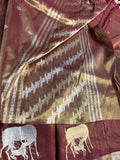 Maroon Pure Banarasi Handloom Tissue Silk Saree