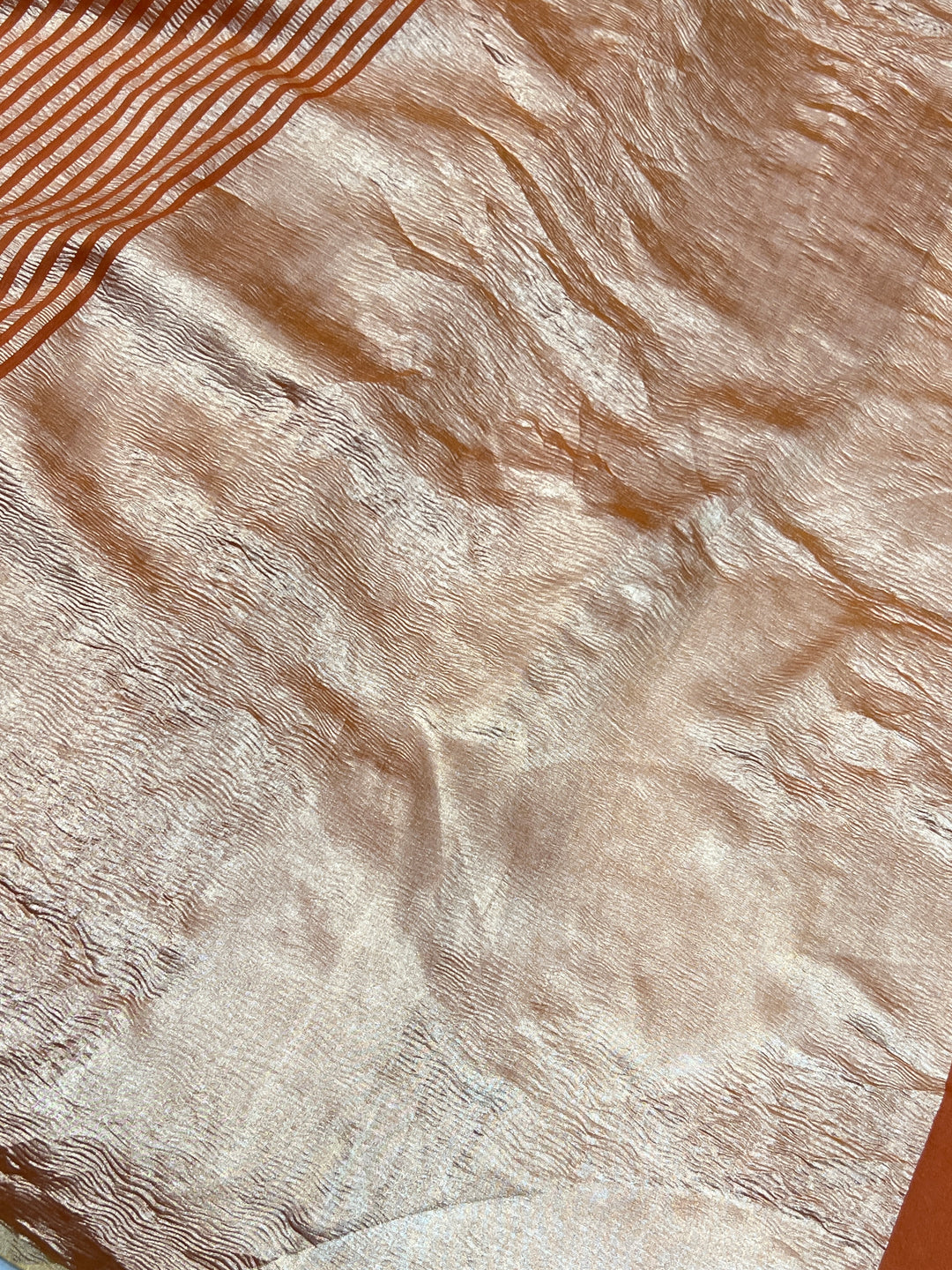 Rust Orange Moonga Silk Handloom Banarasi Saree