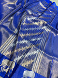 Royal Blue Pure Banarasi Handloom Silk Saree - Aura Benaras