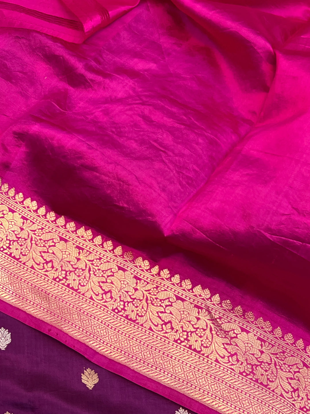 Purple Banarasi Silk Saree | Kadhwa & Designer Border