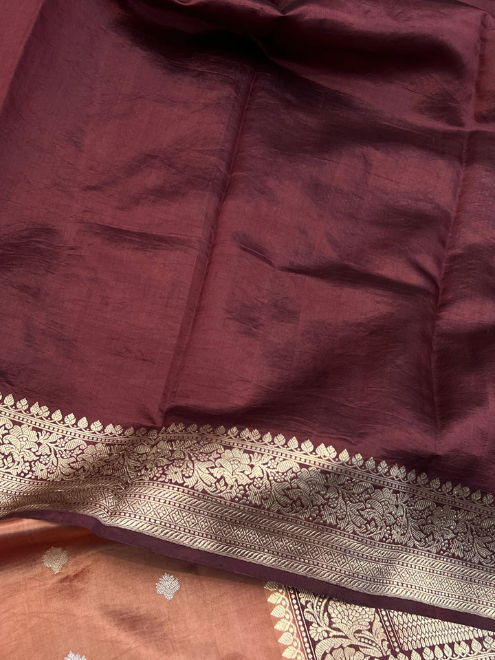 Blush Banarasi Silk Saree | Kadhwa & Designer Border