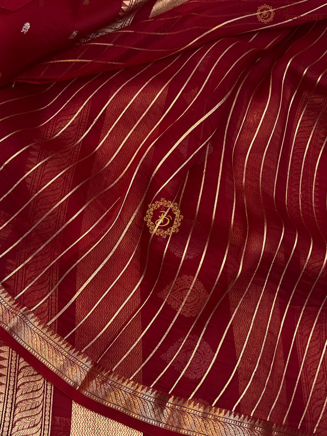 Bridal Red Pure Kora Silk Handloom Banarasi Saree