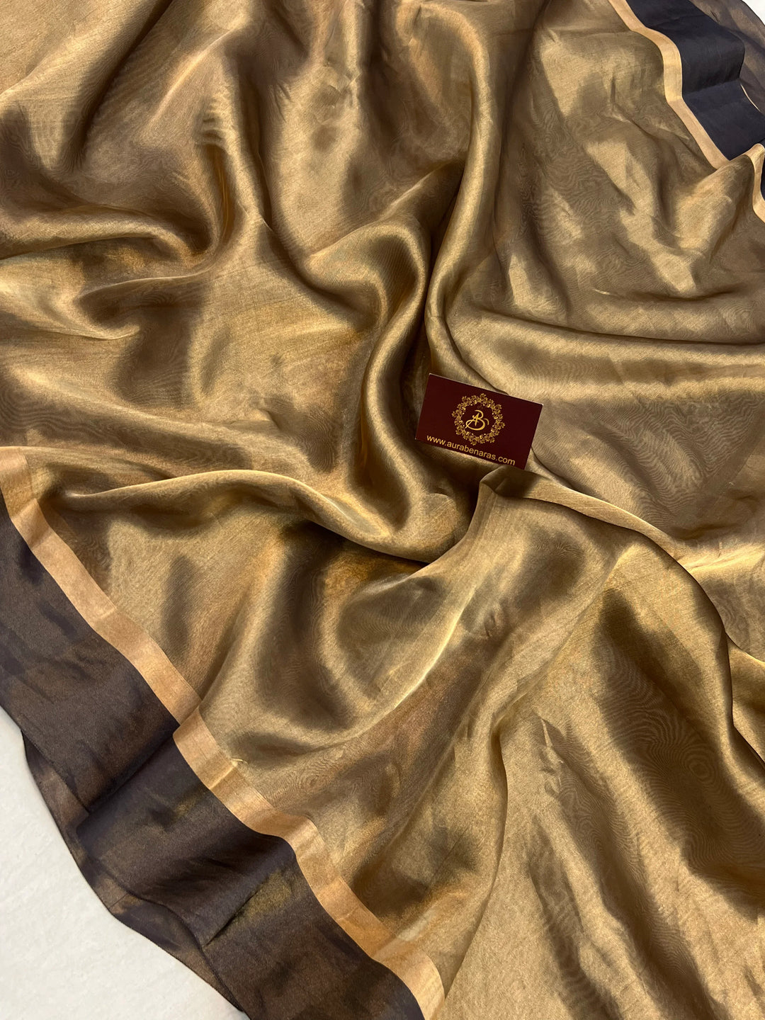 Black Iktara Tissue Silk Saree with Kadhwa Pallu & Mashru Border