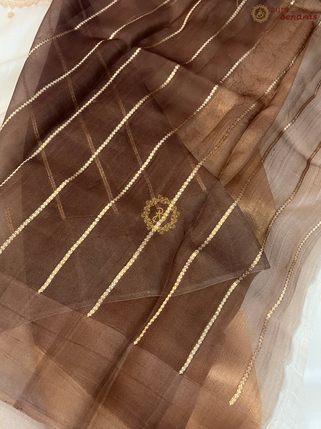 Off white Banarasi Handloom Kora Silk Saree