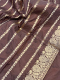 Cedar Brown Pure Banarasi Handloom Katan Silk Saree