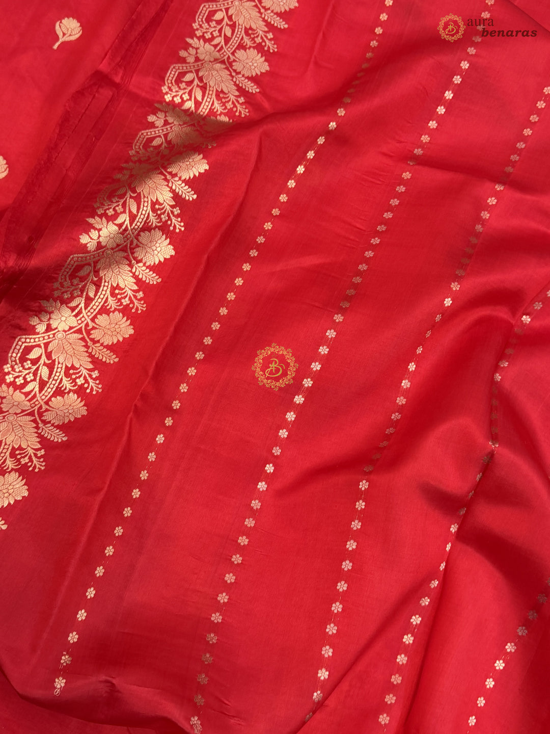 Red Banarasi Silk Saree | Kadhwa & Designer Border