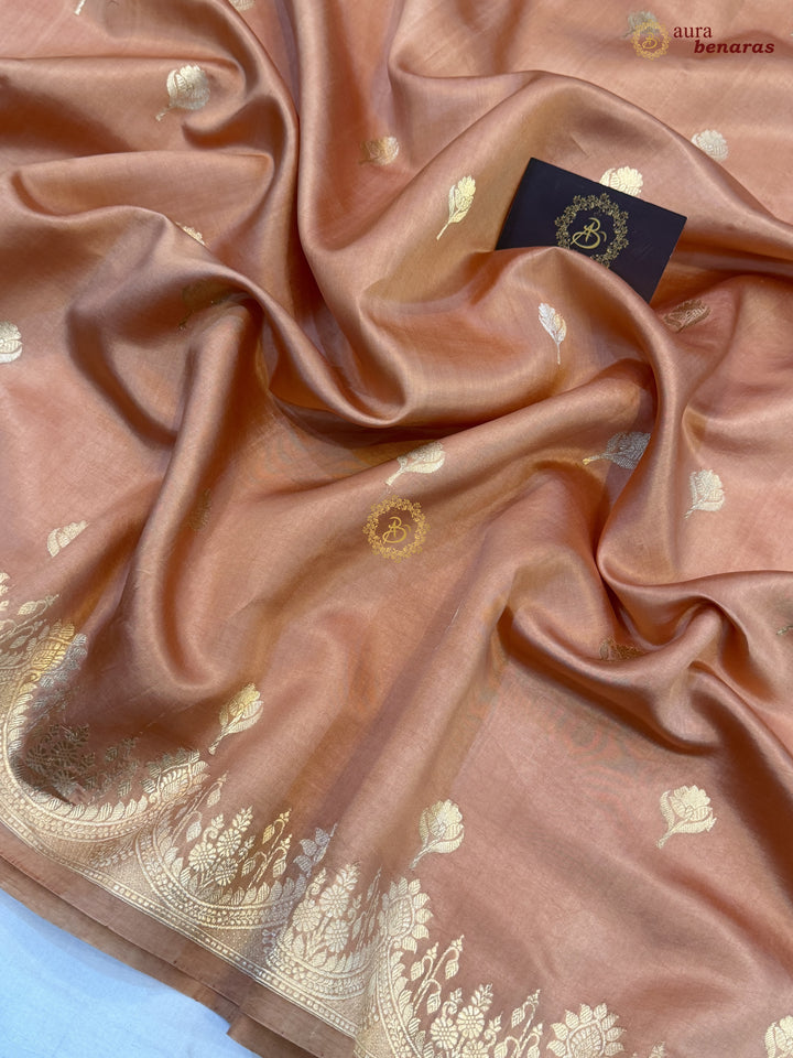 Old Rose Banarasi Silk Saree | Kadhwa & Designer Border