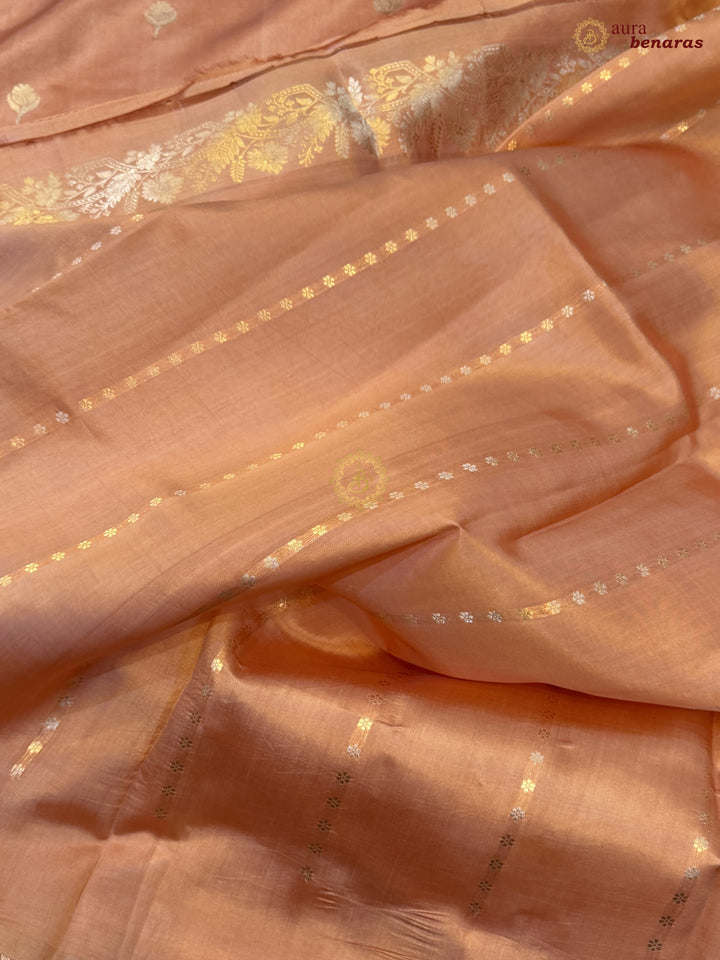 Old Rose Banarasi Silk Saree | Kadhwa & Designer Border