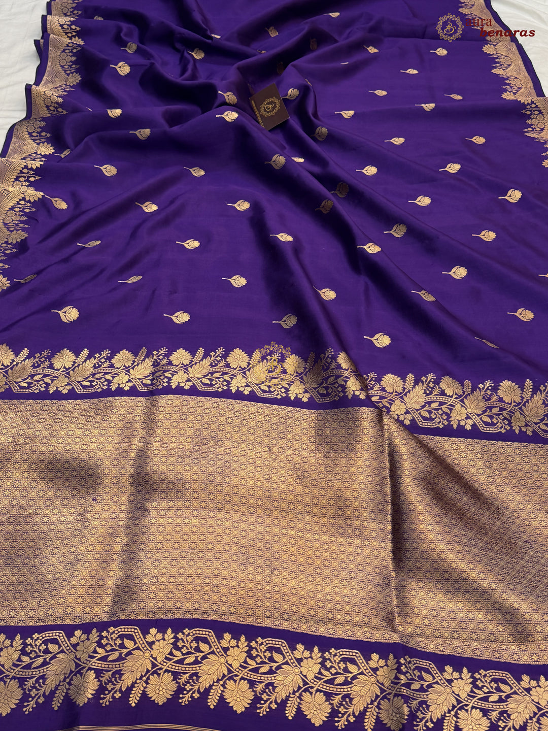Purple Banarasi Silk Saree | Kadhwa & Designer Border
