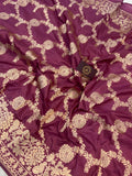 Light Plum Pure Banarasi Handloom Katan Silk Saree - Aura Benaras