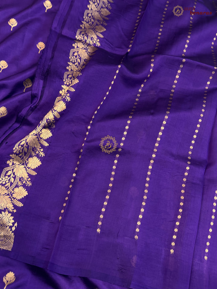 Purple Banarasi Silk Saree | Kadhwa & Designer Border