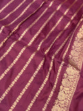 Light Plum Pure Banarasi Handloom Katan Silk Saree - Aura Benaras