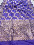 Lavender Pure Banarasi Handloom Katan Silk Saree - Aura Benaras