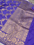 Lavender Pure Banarasi Handloom Katan Silk Saree - Aura Benaras