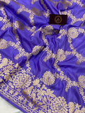 Lavender Pure Banarasi Handloom Katan Silk Saree - Aura Benaras