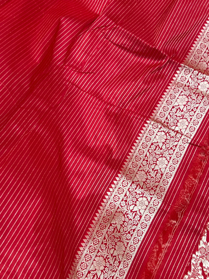 Red Pure Katan silk Handloom Banarasi Saree