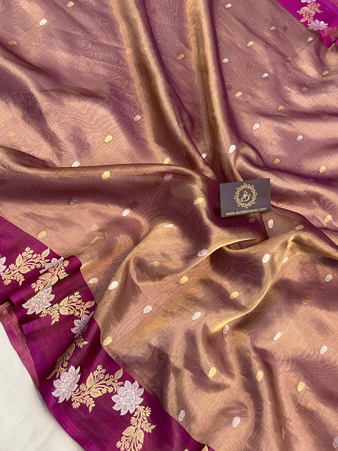 Purple Pure Tissue Silk Handloom Banarasi Saree