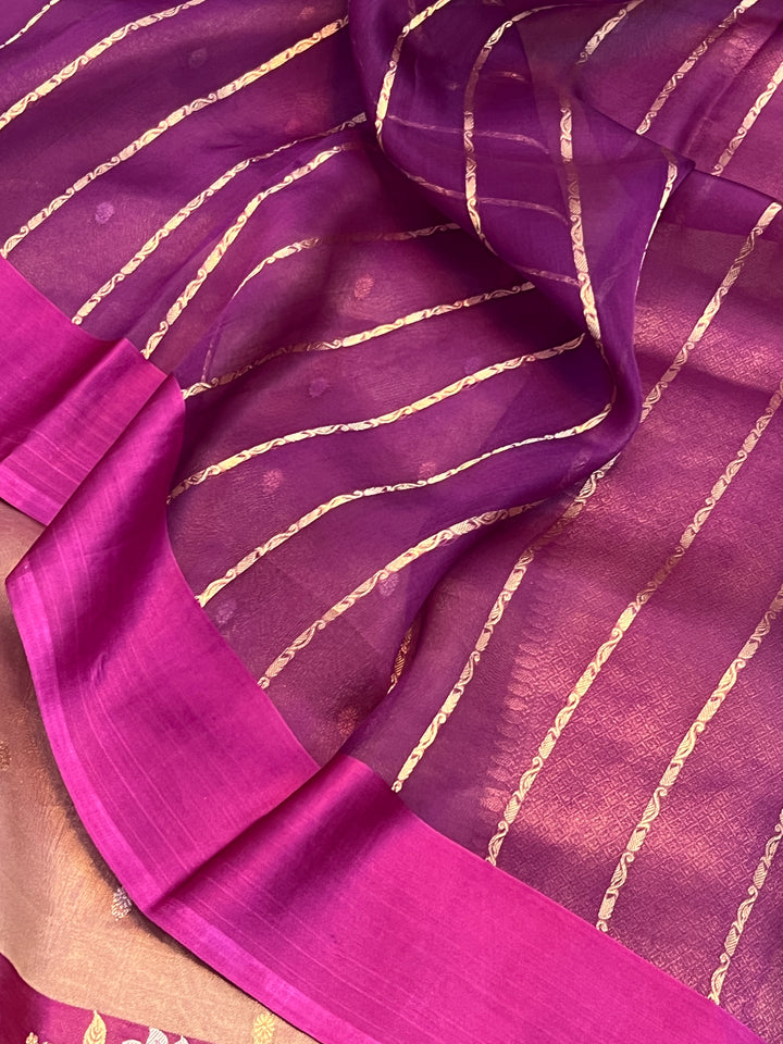 Purple Pure Tissue Silk Handloom Banarasi Saree