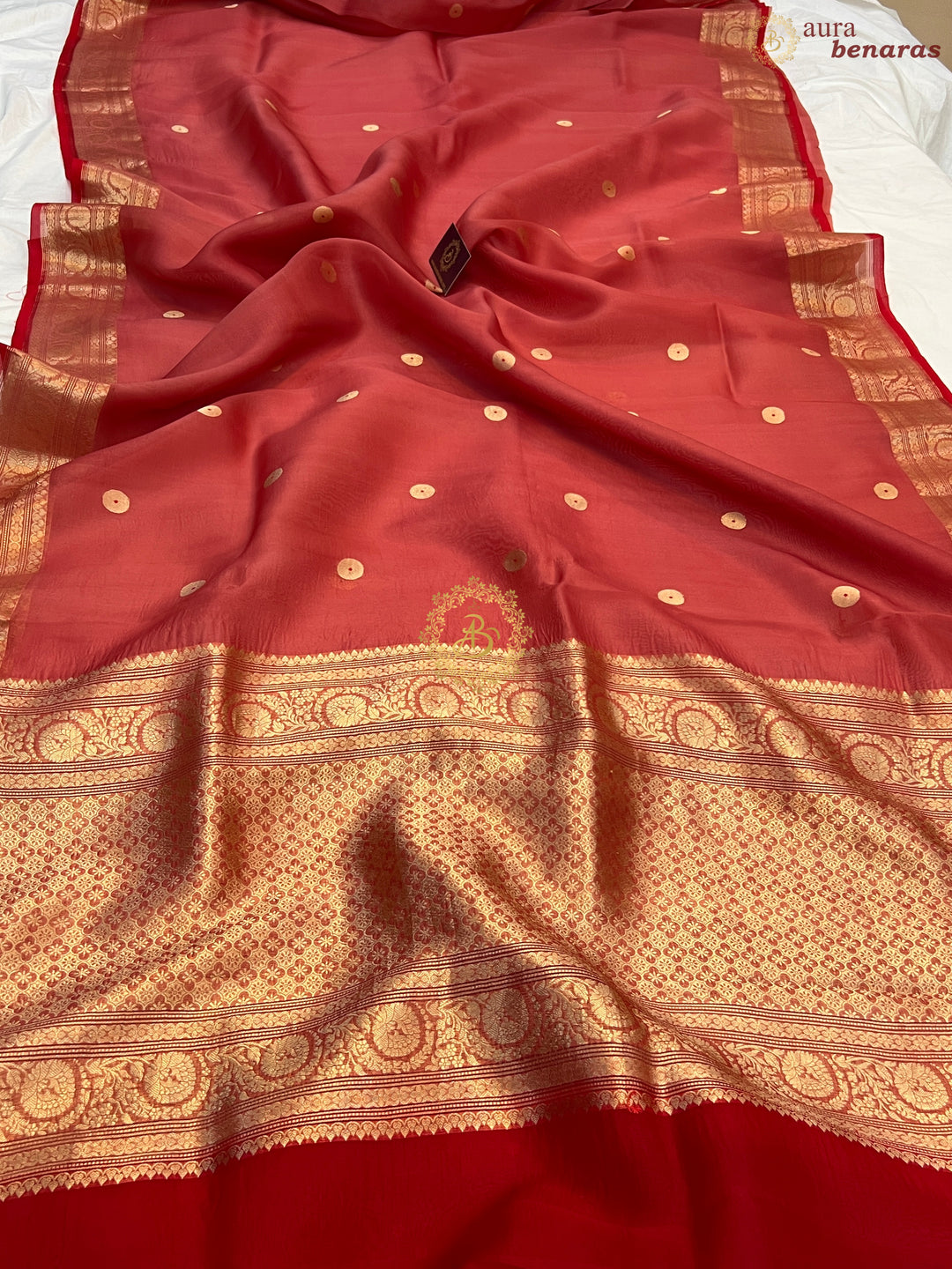 Rose Pink Pure Kora Silk Handloom Banarasi Saree