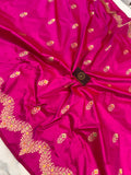 Rani Pink Banarasi Handloom Katan Silk Saree - Aura Benaras