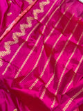 Rani Pink Banarasi Handloom Katan Silk Saree - Aura Benaras