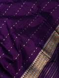 Deep Purple Banarasi Handloom Katan Silk Saree - Aura Benaras