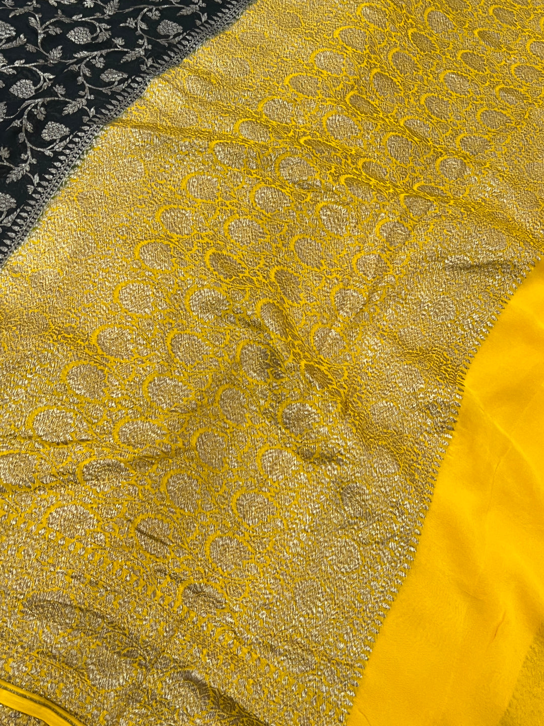 Black Pure Khaddi Georgette Banarasi Saree | Zari Jaal