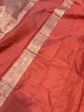 Light Gajari Banarasi Handloom Katan Silk Saree - Aura Benaras