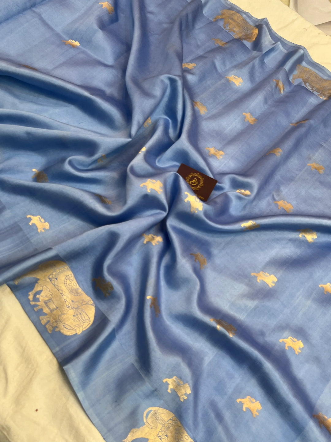 Ultramine Blue Pure Banarasi Handloom Silk Saree
