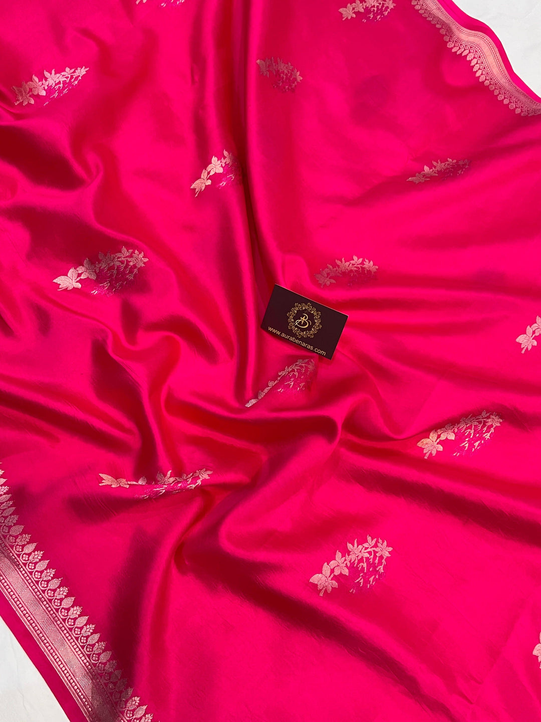 Rani Pink Pure Banarasi Handloom Silk Saree - Aura Benaras