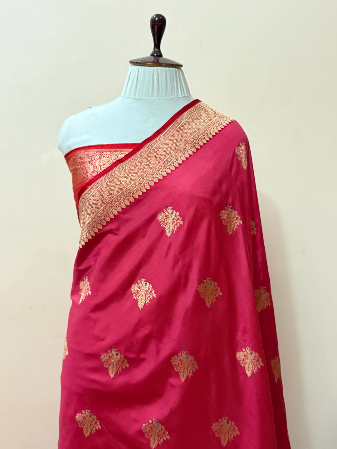 Pink Pure Katan Silk Handloom Banarasi Saree
