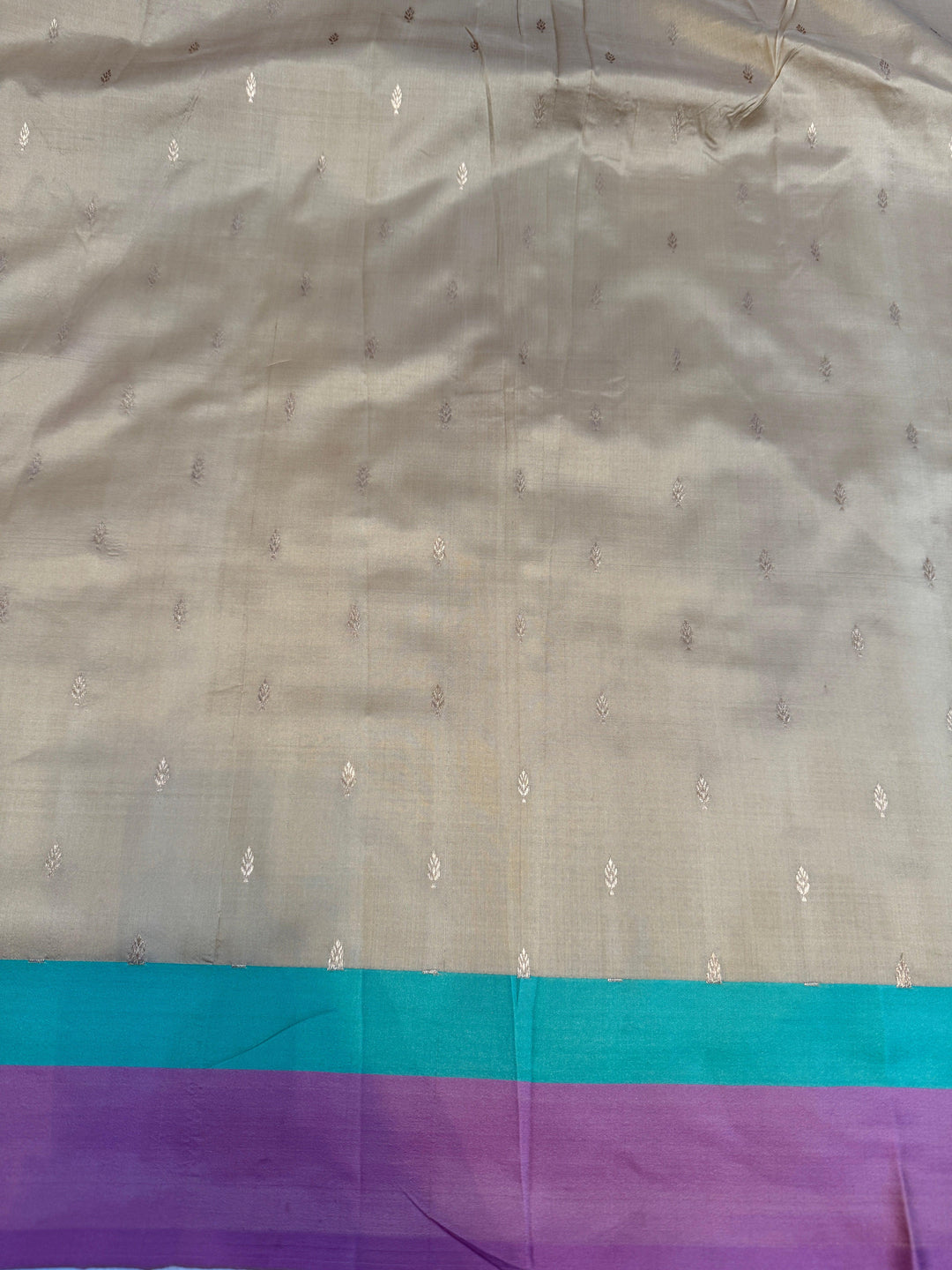 Beige Pure Katan Silk Handloom Banarasi Saree