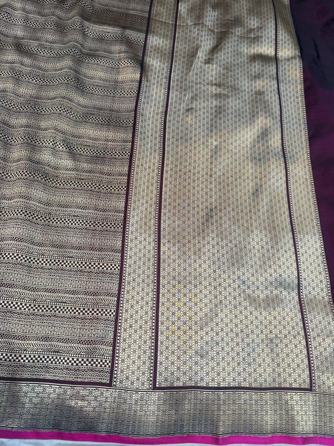 Wine Pure Banarasi Handloom Katan Satin Silk Saree