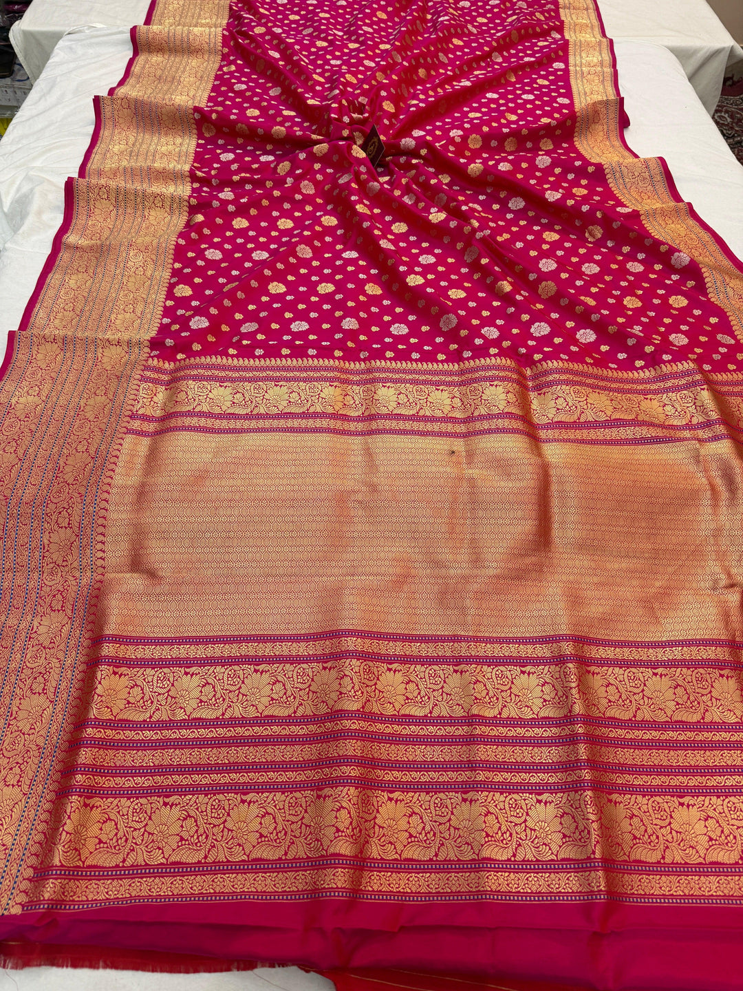 Rani Pink Pure Banarasi Handloom Katan Silk Saree 