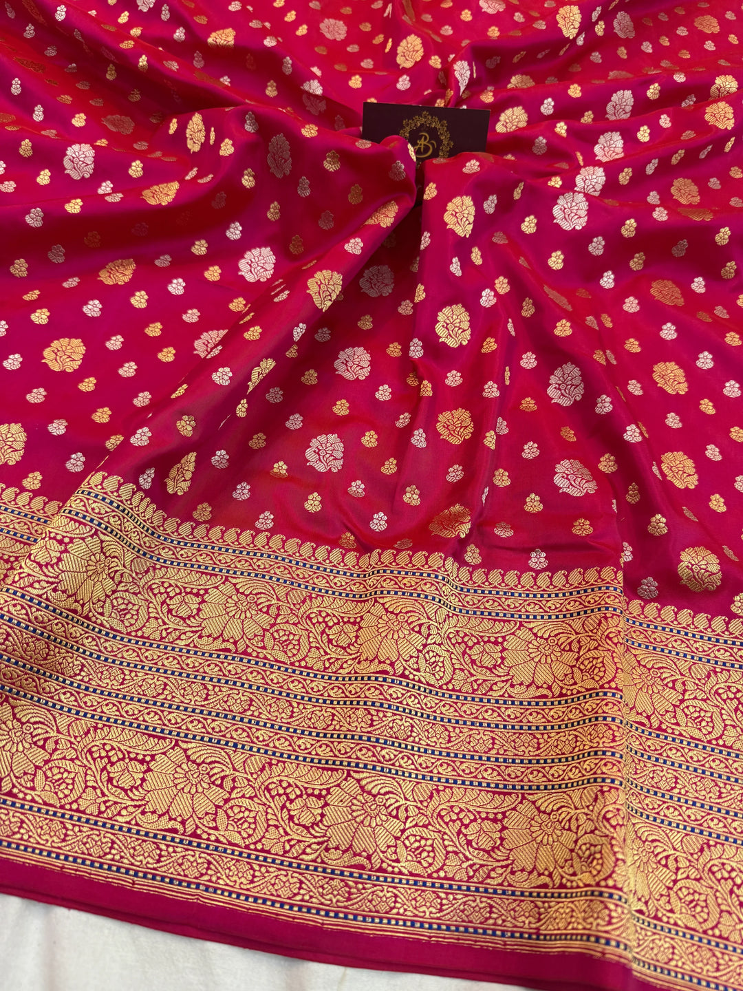 Rani Pink Pure Banarasi Handloom Katan Silk Saree 