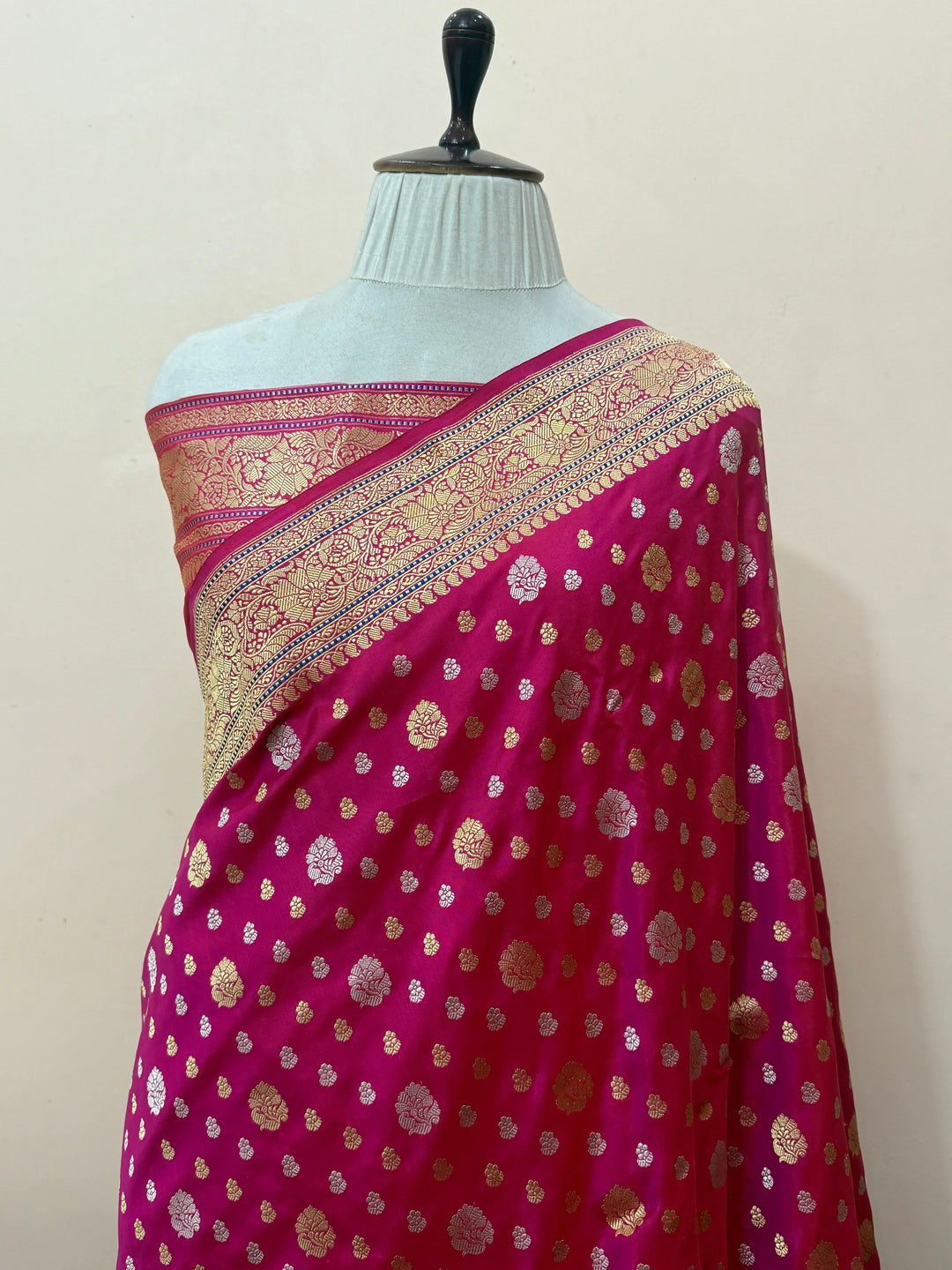Rani Pink Pure Banarasi Handloom Katan Silk Saree 