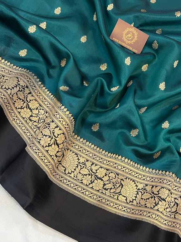 Green Pure Banarasi Handloom Silk Saree - Aura Benaras