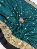 Green Pure Banarasi Handloom Silk Saree - Aura Benaras