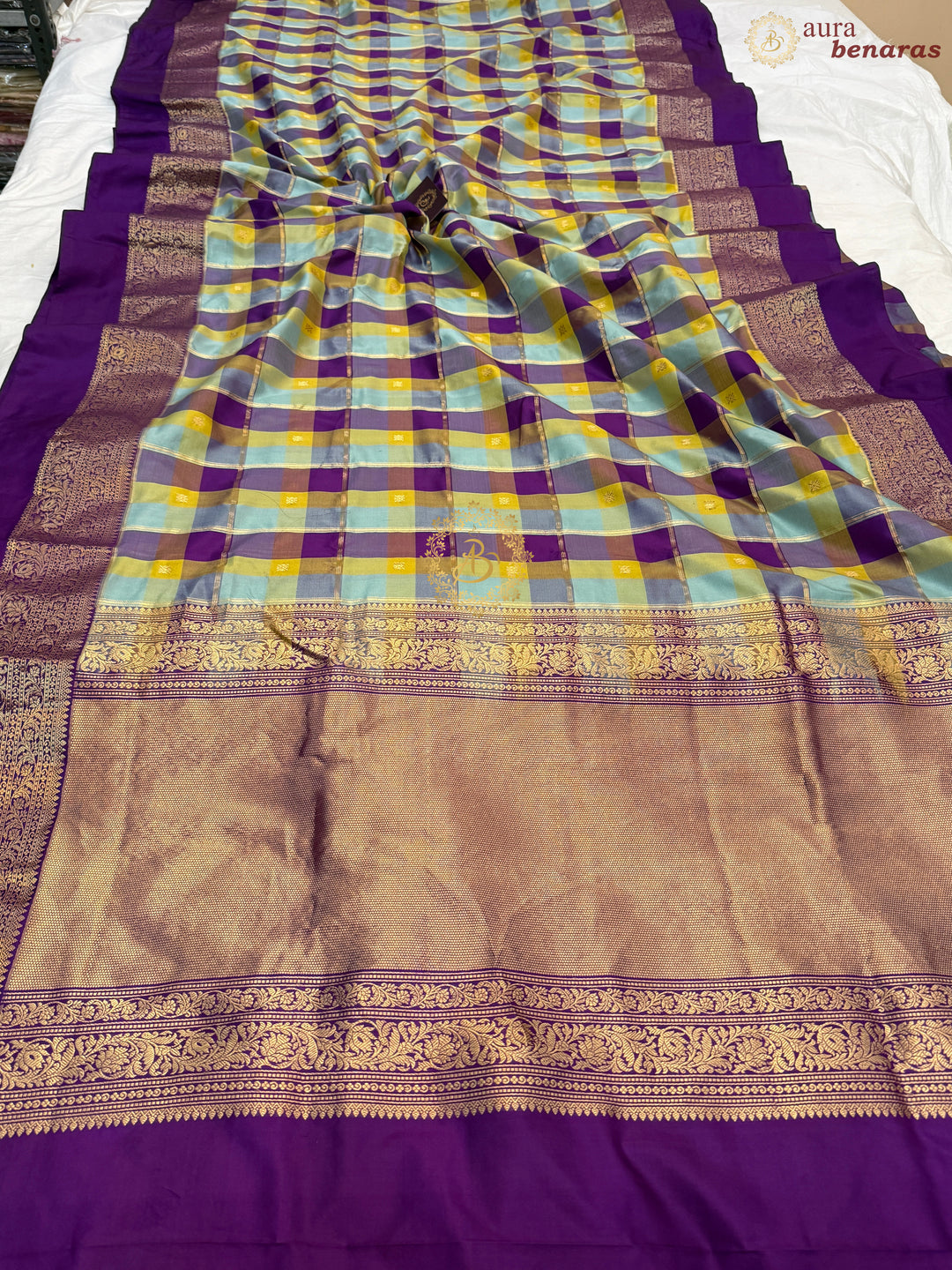 Purple Rangkaat Pure Banarasi Handloom Katan Silk Saree