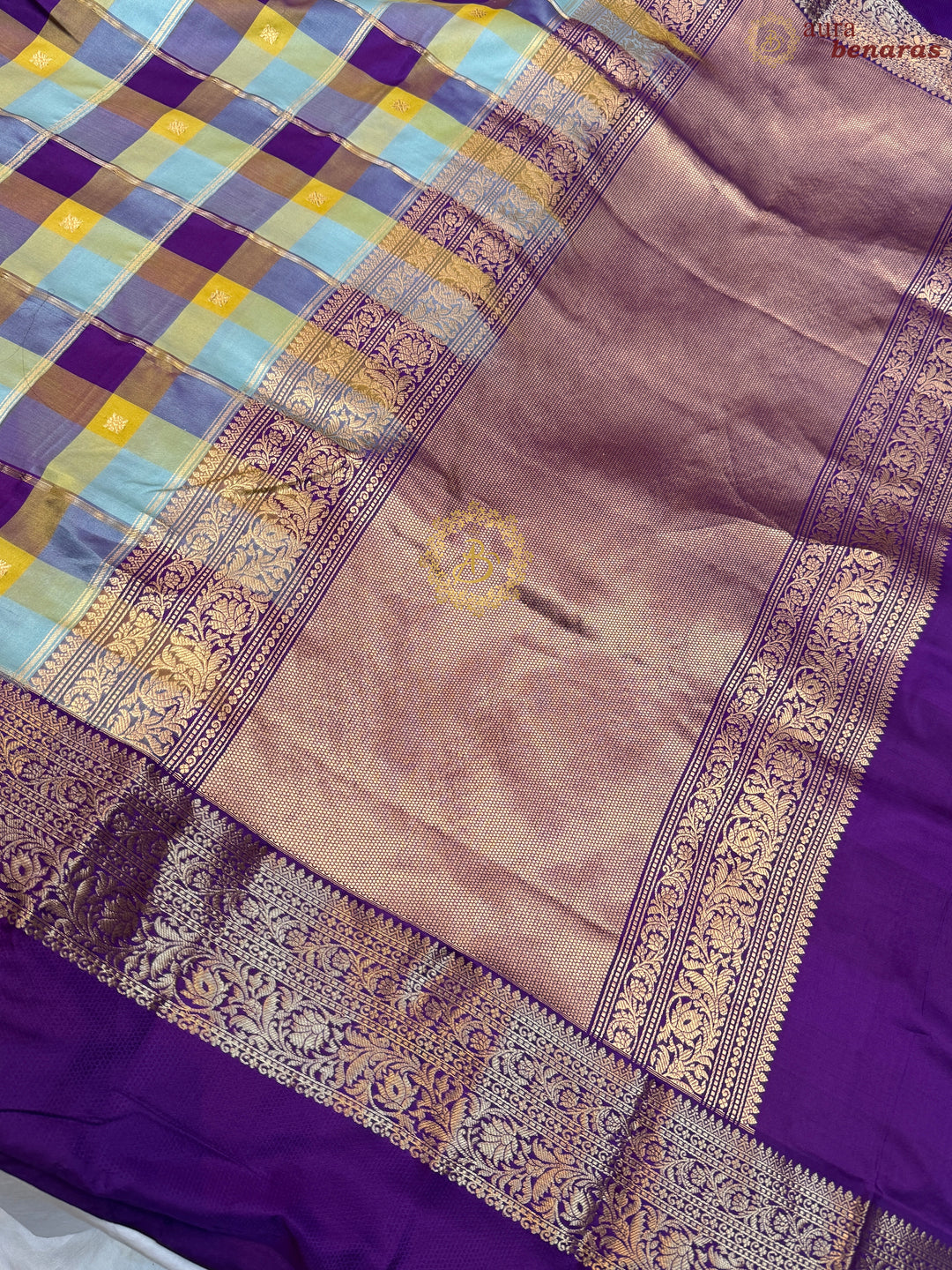 Purple Rangkaat Pure Banarasi Handloom Katan Silk Saree