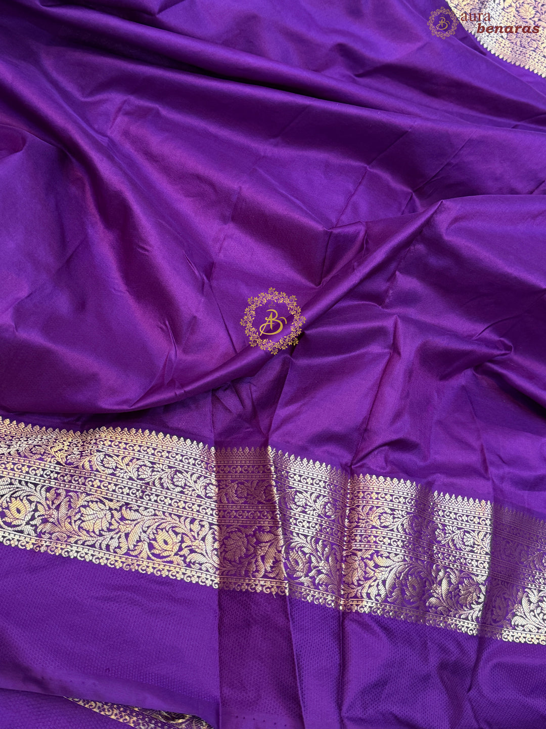 Purple Rangkaat Pure Banarasi Handloom Katan Silk Saree