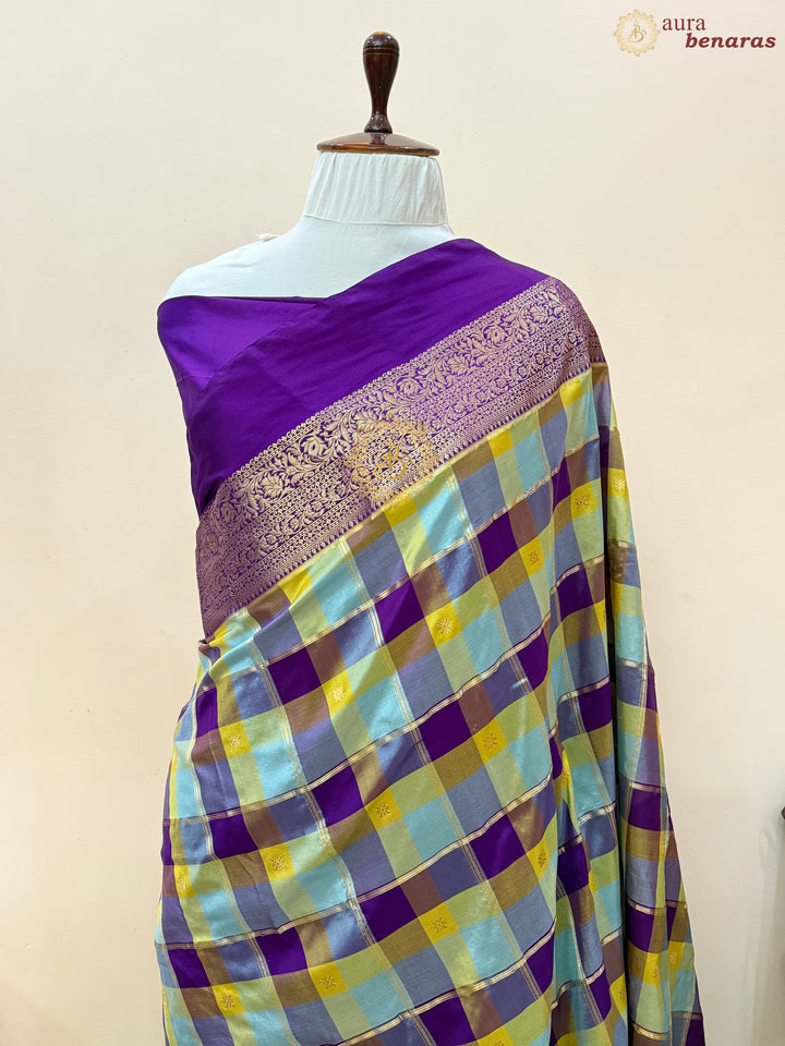 Purple Rangkaat Pure Banarasi Handloom Katan Silk Saree