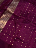 Navy Blue Pure Banarasi Handloom Silk Saree - Aura Benaras