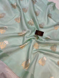 Pani Sea Green Pure Banarasi Handloom Silk Saree - Aura Benaras