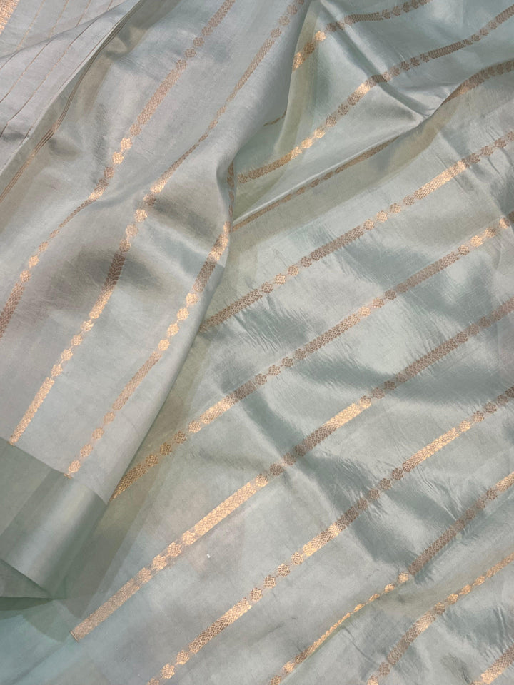 Pani Sea Green Pure Banarasi Handloom Silk Saree - Aura Benaras