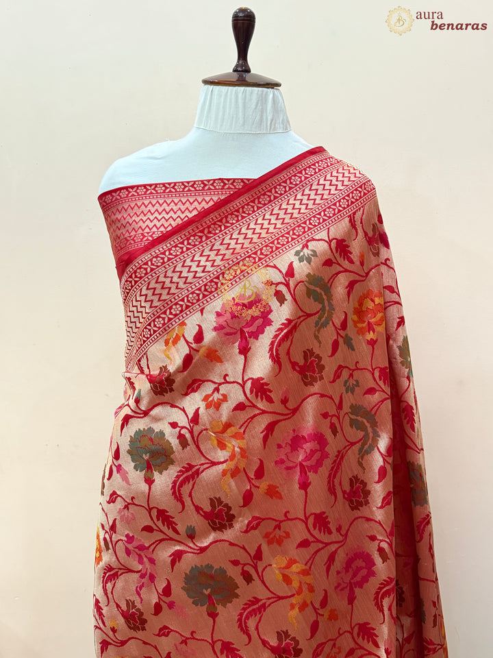 Red Pure Katan silk Handloom Banarasi Saree