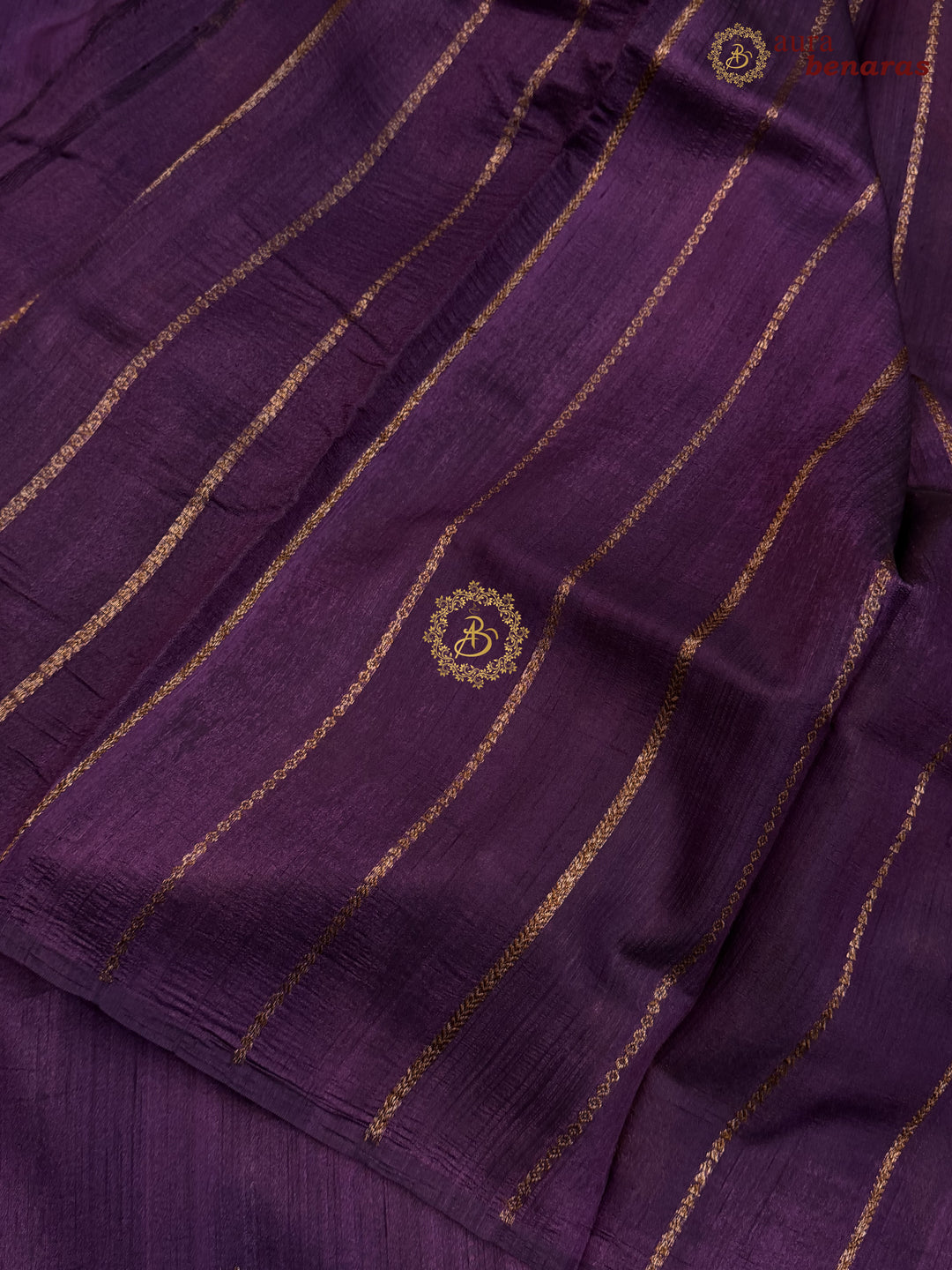 Wine Tussar Silk Banarasi Saree with Kadhwa Meenakari