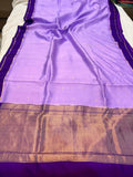 Lavender Pure Banarasi Handloom Silk Saree