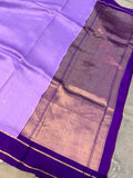 Lavender Pure Banarasi Handloom Silk Saree